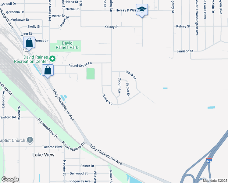map of restaurants, bars, coffee shops, grocery stores, and more near 1362 Audrey Lane in Shreveport