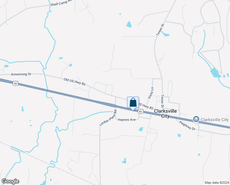 map of restaurants, bars, coffee shops, grocery stores, and more near 2201 Old Longview Highway in Gladewater