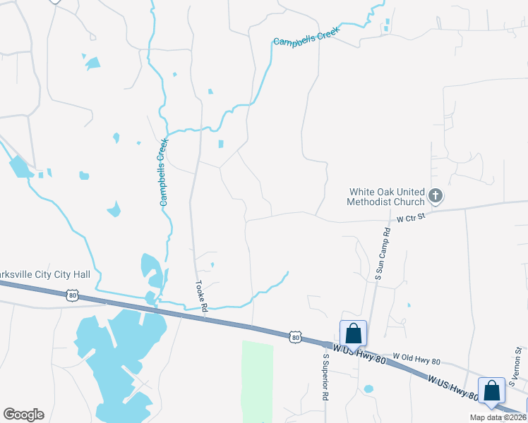 map of restaurants, bars, coffee shops, grocery stores, and more near 525 Venus Road in White Oak