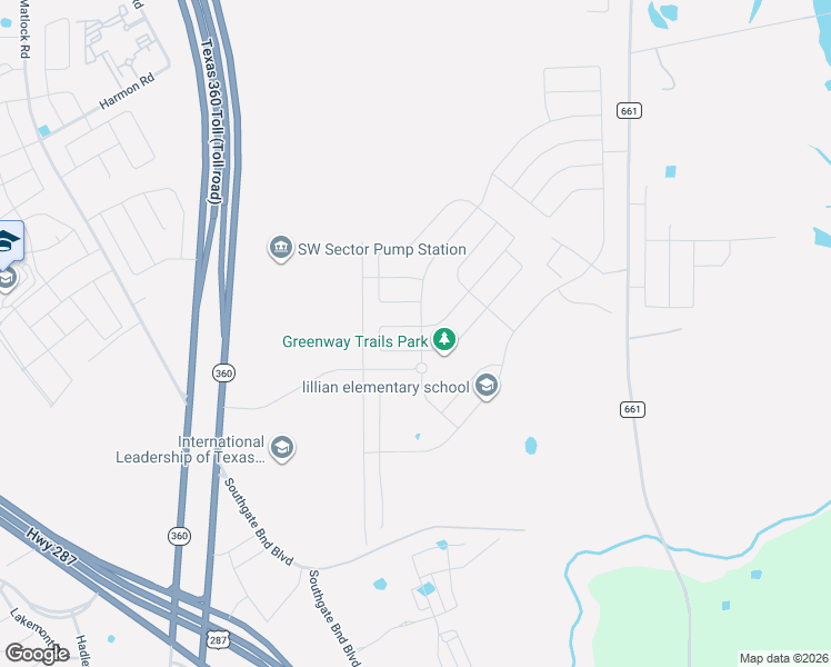 map of restaurants, bars, coffee shops, grocery stores, and more near Texas 360 in Midlothian