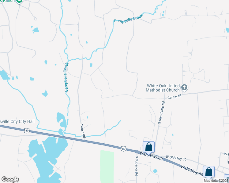 map of restaurants, bars, coffee shops, grocery stores, and more near 525 Venus Road in White Oak