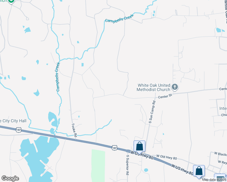 map of restaurants, bars, coffee shops, grocery stores, and more near 525 Venus Road in White Oak