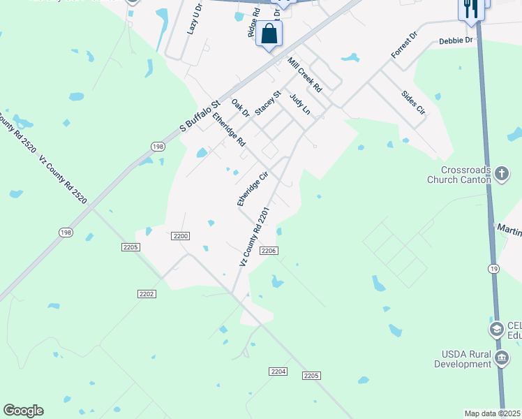map of restaurants, bars, coffee shops, grocery stores, and more near 1929 Mill Creek Road in Canton