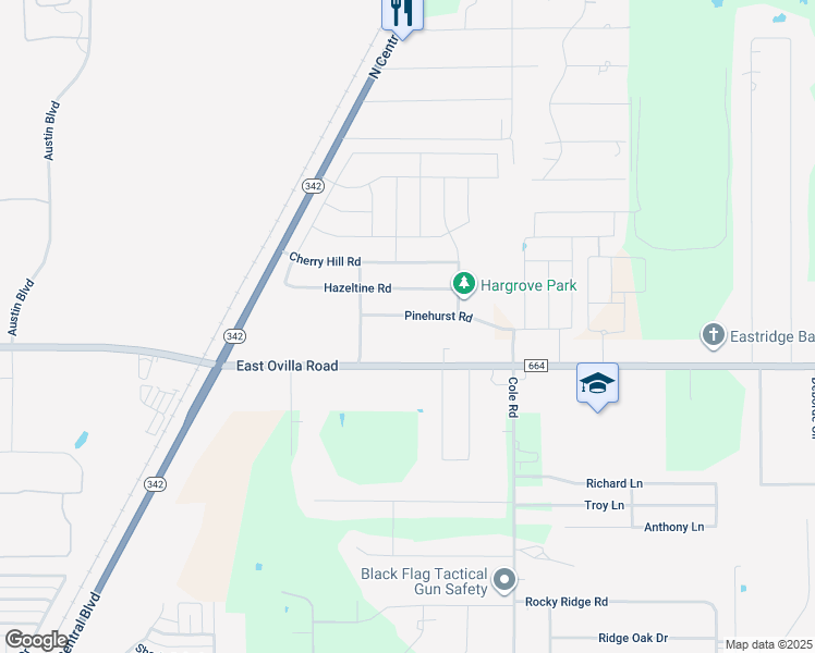 map of restaurants, bars, coffee shops, grocery stores, and more near 530 Hazeltine Road in Red Oak