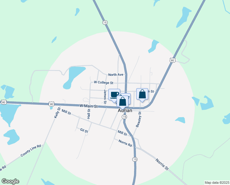 map of restaurants, bars, coffee shops, grocery stores, and more near 211 Nora Boulevard in Adrian