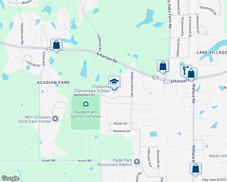 map of restaurants, bars, coffee shops, grocery stores, and more near 1011 Wallace Dean Road in West Monroe