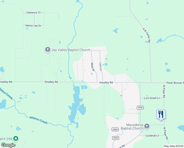 map of restaurants, bars, coffee shops, grocery stores, and more near 2715 Matt Drive in Longview