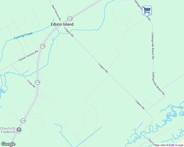 map of restaurants, bars, coffee shops, grocery stores, and more near 7939 Legare Road in Edisto Island