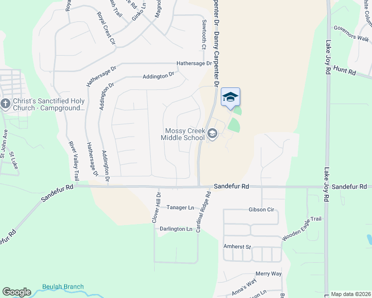 map of restaurants, bars, coffee shops, grocery stores, and more near Pearl Moss Lane in Kathleen