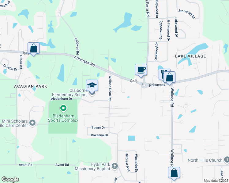 map of restaurants, bars, coffee shops, grocery stores, and more near 1120 Wallace Dean Rd in West Monroe
