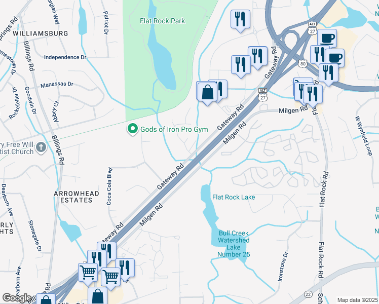 map of restaurants, bars, coffee shops, grocery stores, and more near 6 Trestlewood Drive in Columbus