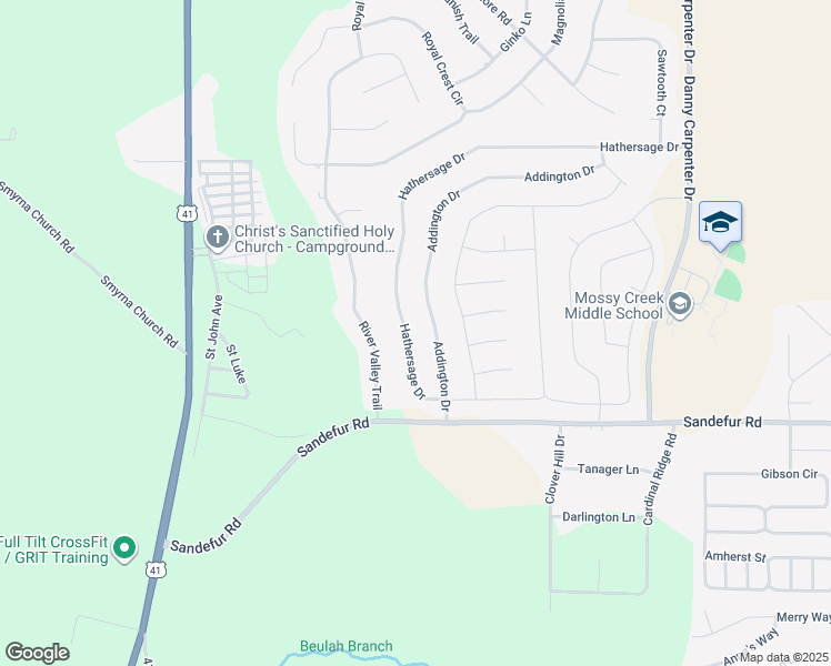 map of restaurants, bars, coffee shops, grocery stores, and more near 115 Addington Drive in Kathleen