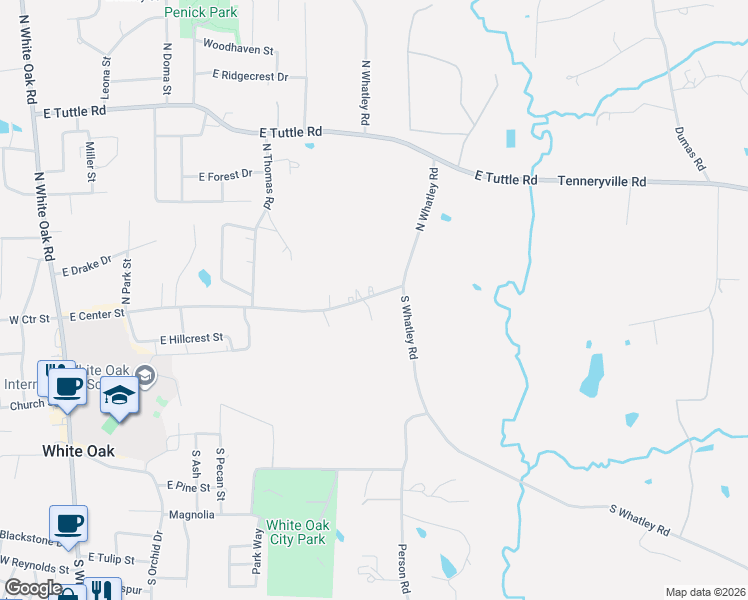 map of restaurants, bars, coffee shops, grocery stores, and more near 710-714 E Center St in White Oak