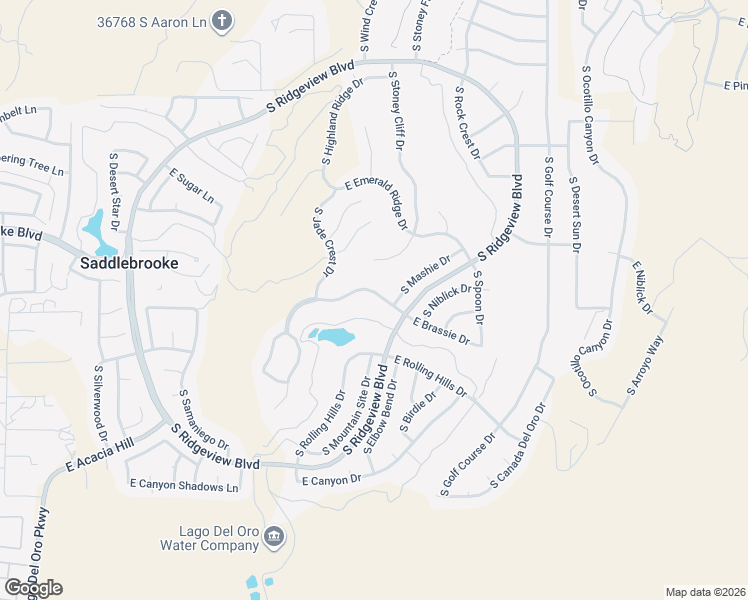 map of restaurants, bars, coffee shops, grocery stores, and more near 65201 East Brassie Drive in Tucson