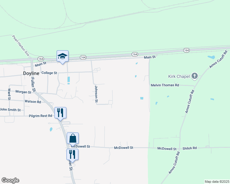 map of restaurants, bars, coffee shops, grocery stores, and more near 326 Johnson Street in Doyline