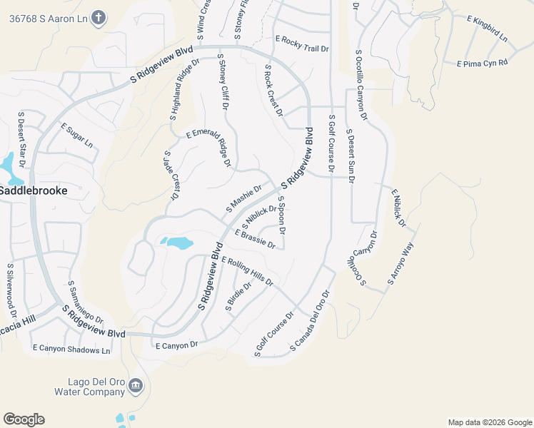 map of restaurants, bars, coffee shops, grocery stores, and more near 37697 South Niblick Drive in Tucson