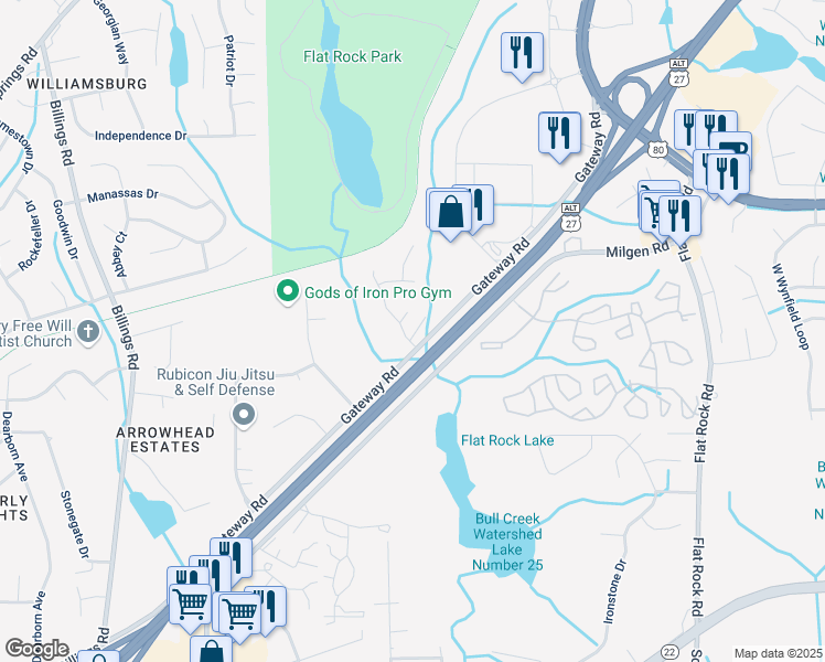 map of restaurants, bars, coffee shops, grocery stores, and more near 6 Trestlewood Drive in Columbus