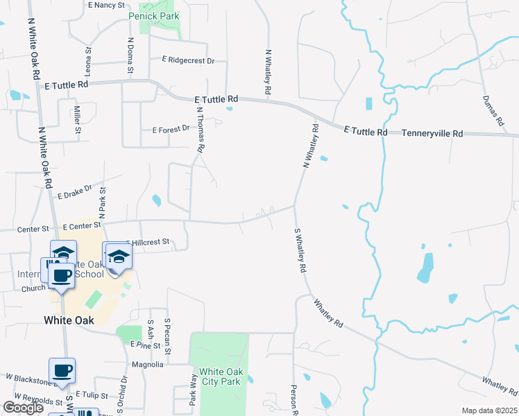 map of restaurants, bars, coffee shops, grocery stores, and more near 703 East 1/2 Center Street in White Oak