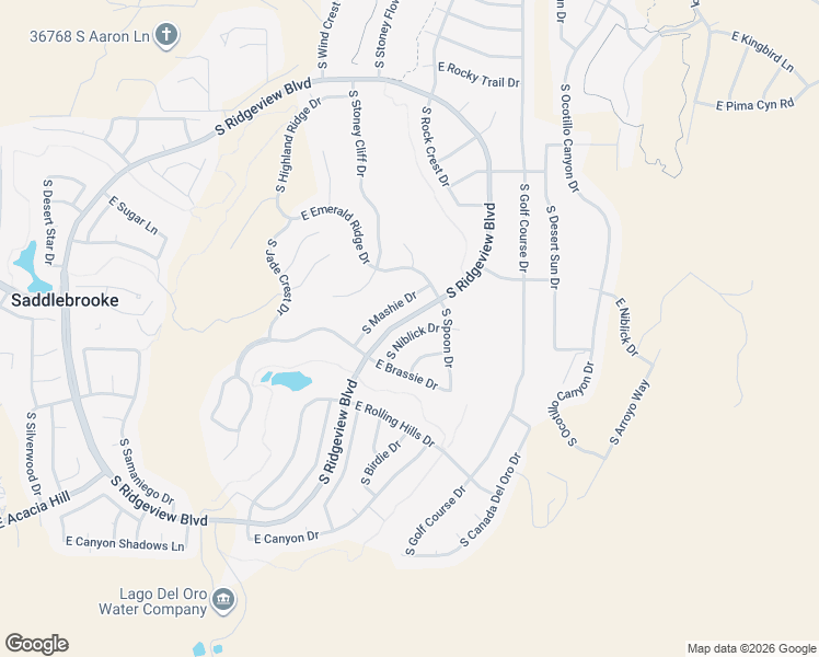 map of restaurants, bars, coffee shops, grocery stores, and more near 37697 South Niblick Drive in Tucson