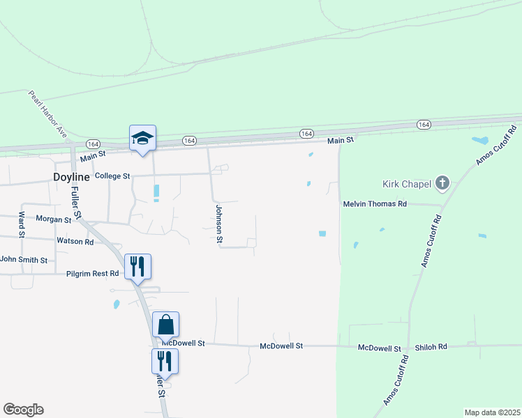 map of restaurants, bars, coffee shops, grocery stores, and more near 326 Johnson Street in Doyline