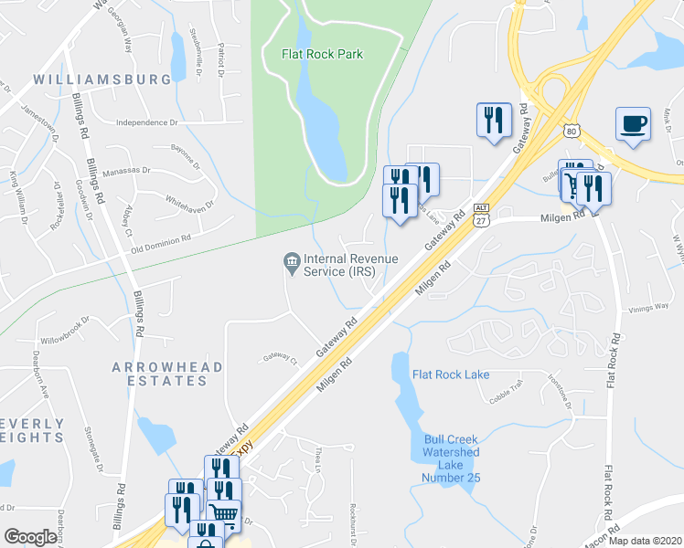 map of restaurants, bars, coffee shops, grocery stores, and more near 6347 Manchester Expressway in Columbus