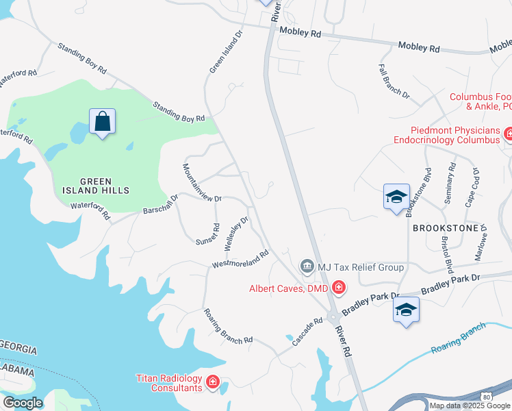 map of restaurants, bars, coffee shops, grocery stores, and more near 6030 Banbury Drive in Columbus