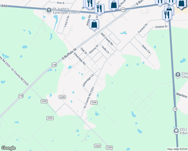 map of restaurants, bars, coffee shops, grocery stores, and more near 4401 Etheridge Circle in Canton