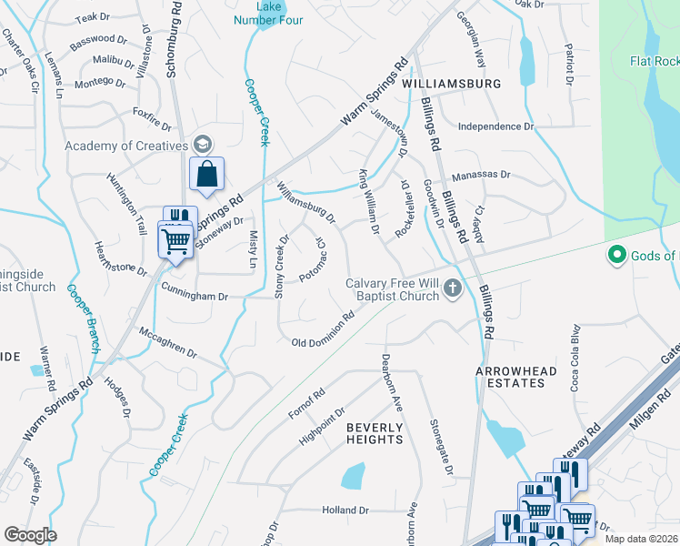 map of restaurants, bars, coffee shops, grocery stores, and more near 6228 Potomac Circle in Columbus