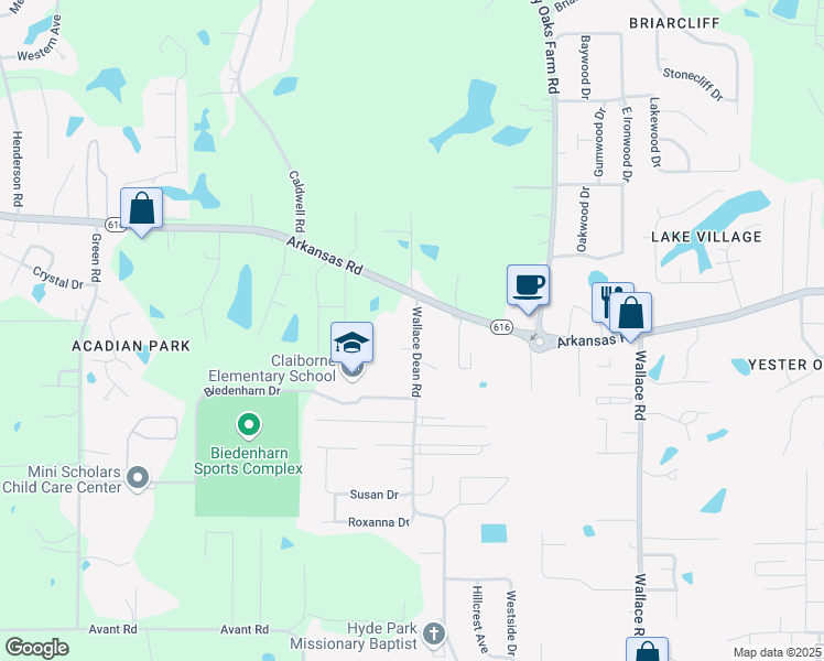 map of restaurants, bars, coffee shops, grocery stores, and more near 1142 Wallace Dean Rd in West Monroe