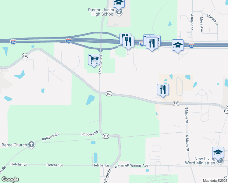 map of restaurants, bars, coffee shops, grocery stores, and more near 953-1063 West Martin Luther King Junior Avenue in Ruston