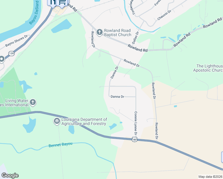 map of restaurants, bars, coffee shops, grocery stores, and more near 504 Connie Lynne Drive in Monroe