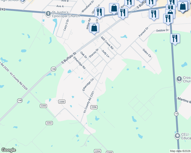 map of restaurants, bars, coffee shops, grocery stores, and more near 1841 Oak Square in Canton