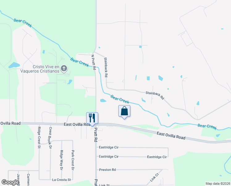 map of restaurants, bars, coffee shops, grocery stores, and more near 1543 Stainback Road in Red Oak