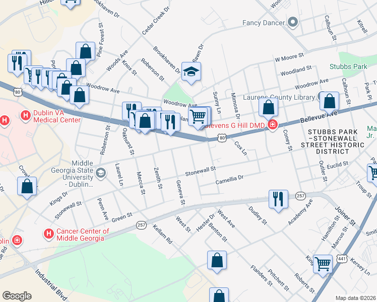 map of restaurants, bars, coffee shops, grocery stores, and more near 100 Lacross Street in Dublin