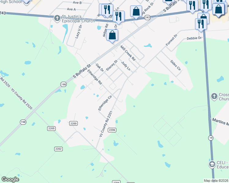 map of restaurants, bars, coffee shops, grocery stores, and more near 1841 Oak Square in Canton