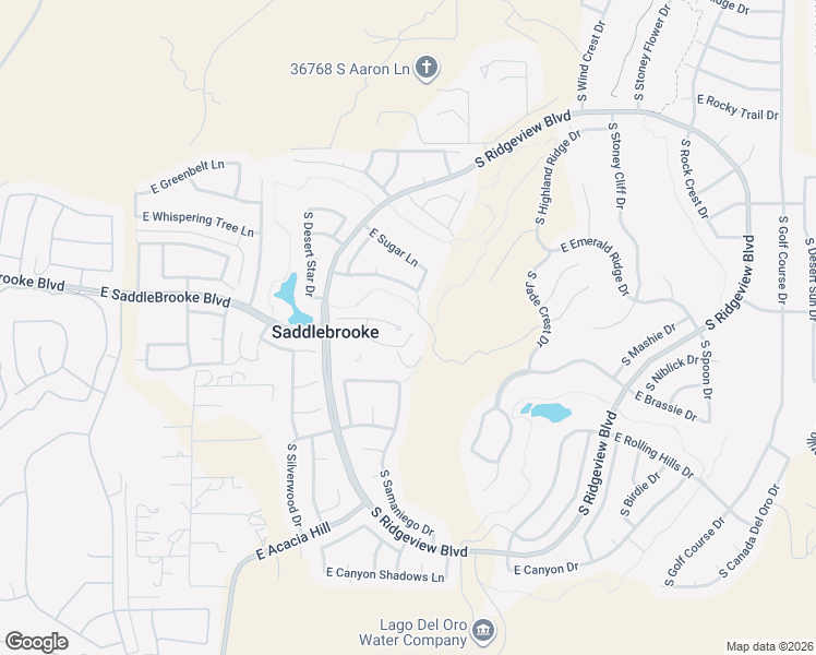 map of restaurants, bars, coffee shops, grocery stores, and more near 64588 East Wind Ridge Circle in Tucson