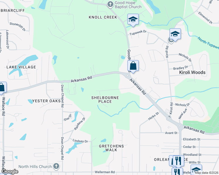 map of restaurants, bars, coffee shops, grocery stores, and more near 118 W Highland Ave in West Monroe