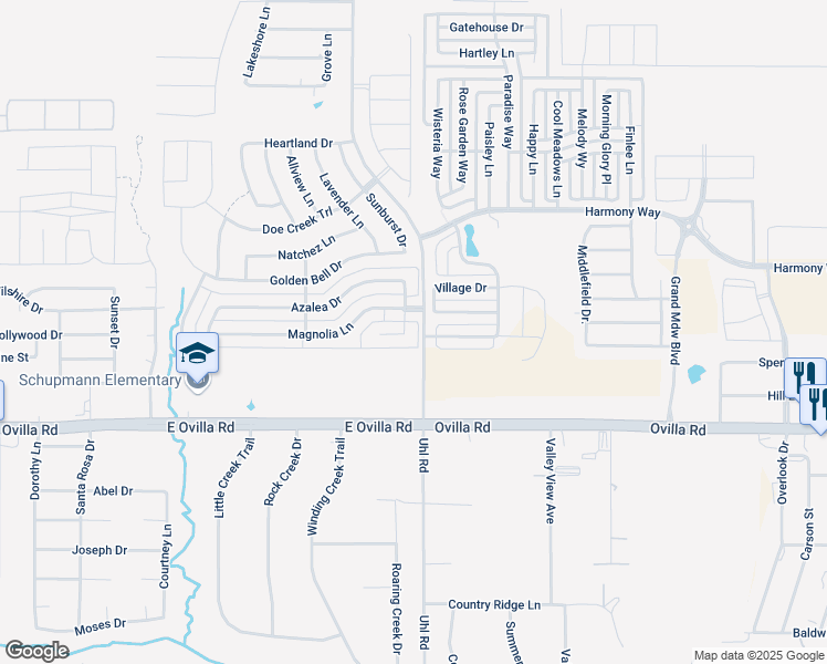 map of restaurants, bars, coffee shops, grocery stores, and more near 2712 Tea Olive Drive in Glenn Heights