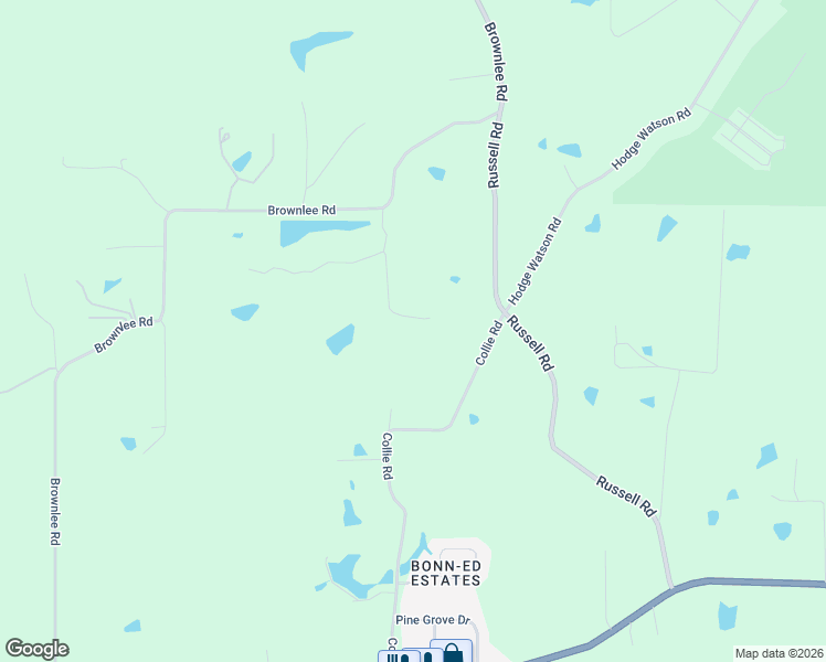 map of restaurants, bars, coffee shops, grocery stores, and more near 555 Russell Road in Calhoun
