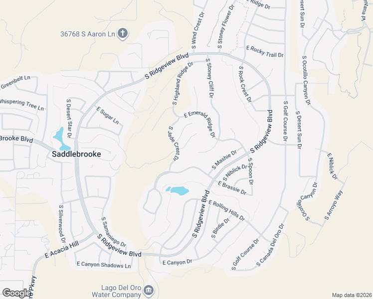 map of restaurants, bars, coffee shops, grocery stores, and more near 65115 East Diamond Ridge Court in Tucson