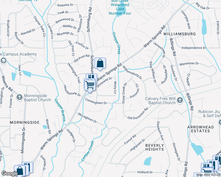map of restaurants, bars, coffee shops, grocery stores, and more near 6218 Misty Court in Columbus