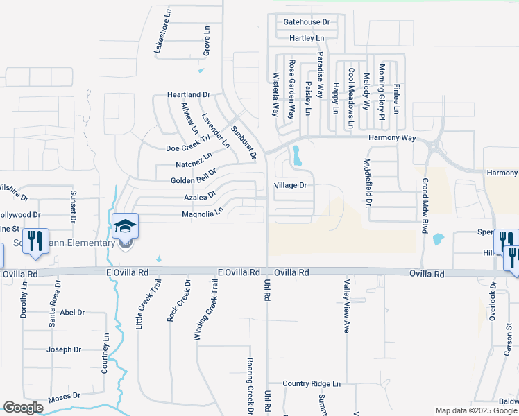 map of restaurants, bars, coffee shops, grocery stores, and more near 2712 Tea Olive Drive in Glenn Heights