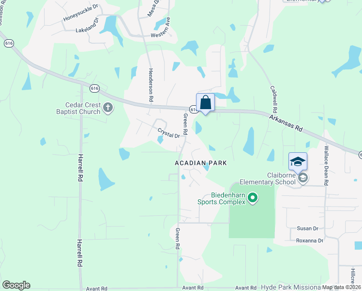 map of restaurants, bars, coffee shops, grocery stores, and more near 509 Green Road in West Monroe