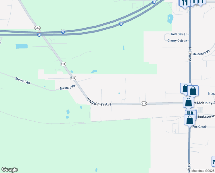 map of restaurants, bars, coffee shops, grocery stores, and more near 730 West McKinley Avenue in Haughton