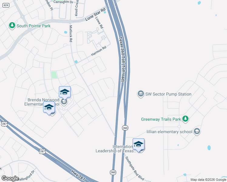 map of restaurants, bars, coffee shops, grocery stores, and more near 1910 Gristmill Drive in Mansfield