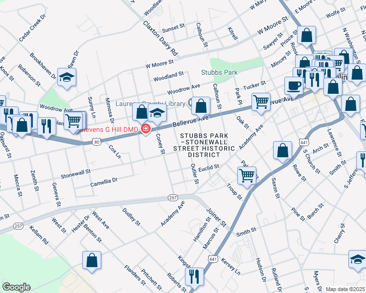 map of restaurants, bars, coffee shops, grocery stores, and more near 902 Stonewall Street in Dublin