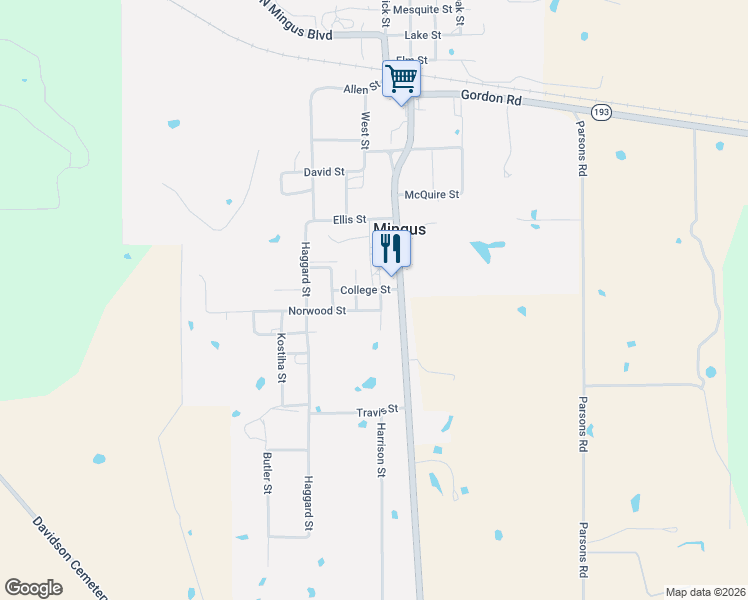 map of restaurants, bars, coffee shops, grocery stores, and more near 210 Norwood Street in Mingus