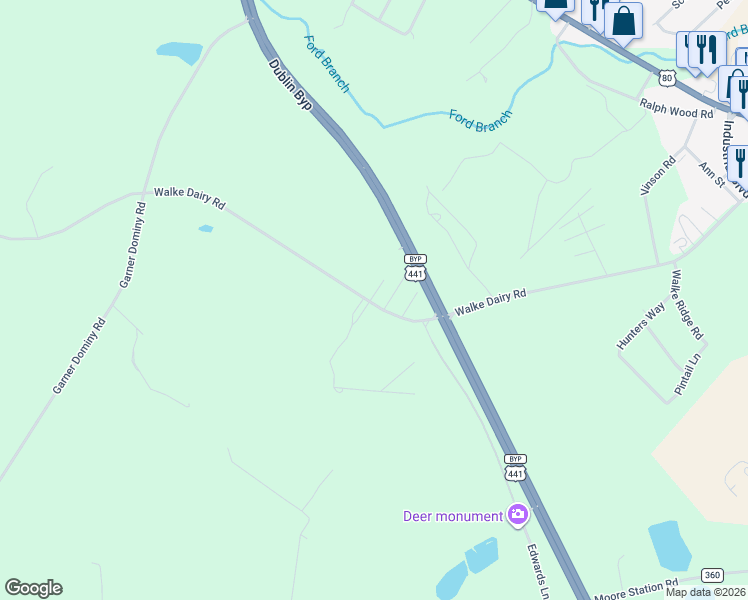 map of restaurants, bars, coffee shops, grocery stores, and more near 678-682 Walke Dairy Road in Dublin