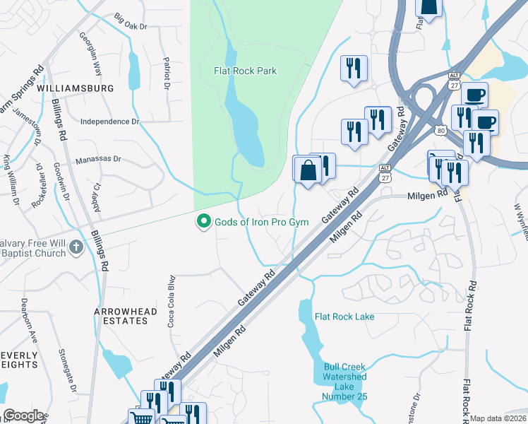 map of restaurants, bars, coffee shops, grocery stores, and more near 7101 Cross Tie Drive in Columbus