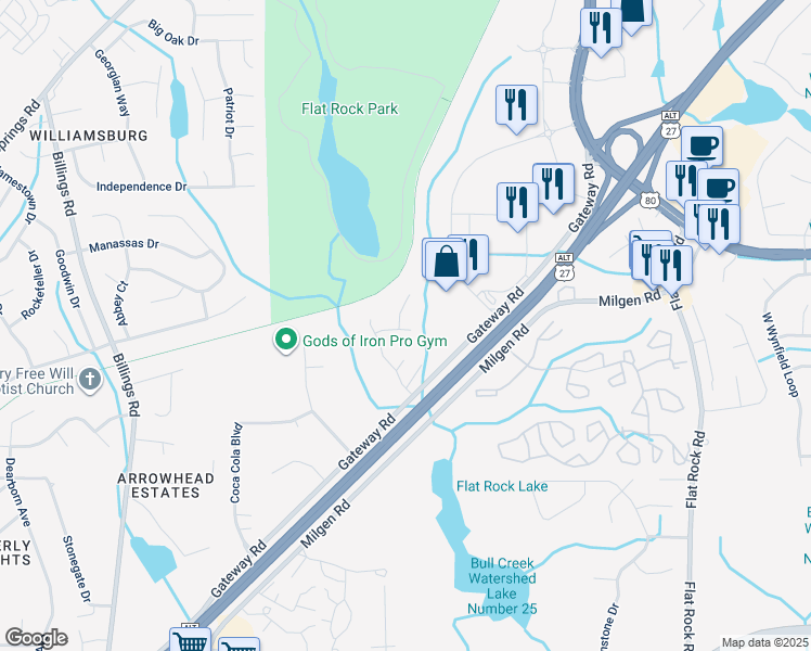 map of restaurants, bars, coffee shops, grocery stores, and more near 7116 Cross Tie Drive in Columbus